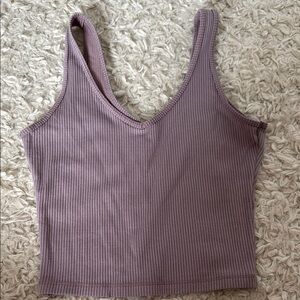 Hollister Purple Ribbed Crop Tank Top